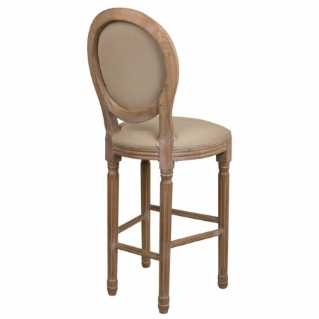 Hocker Alexandra House Living Braun Canvas-Stoff Kautschukholz 42 x 12