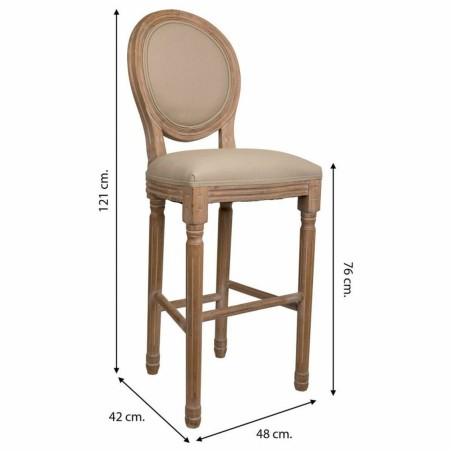 Hocker Alexandra House Living Braun Canvas-Stoff Kautschukholz 42 x 12