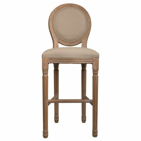 Hocker Alexandra House Living Braun Canvas-Stoff Kautschukholz 42 x 12