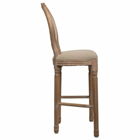 Hocker Alexandra House Living Braun Canvas-Stoff Kautschukholz 42 x 12