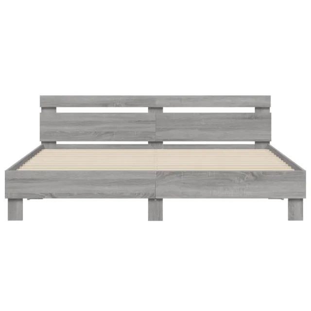 Cadre de lit avec LED sans matelas sonoma gris 160x200 cm