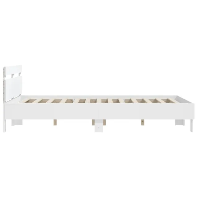 Cadre de lit avec LED sans matelas blanc 150x200 cm