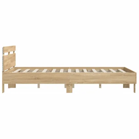 Cadre de lit avec LED sans matelas chêne sonoma 150x200 cm