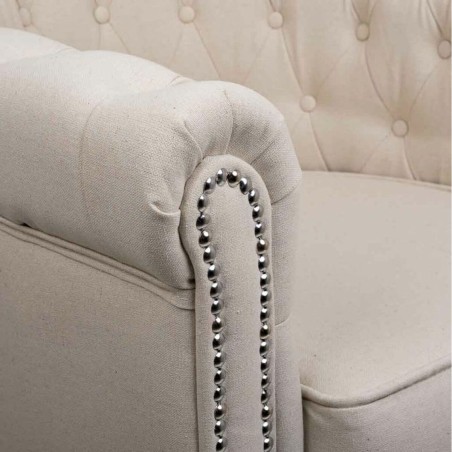 Leunstoel Alexandra House Living Beige 80 x 72 x 80 cm Bekleding