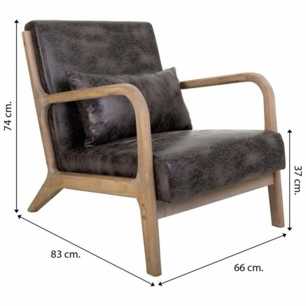 Butaca Alexandra House Living Marrón Madera 83 x 74 x 66 cm 2
