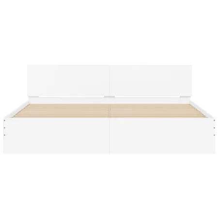 Cadre de lit avec LED sans matelas blanc 200x200 cm