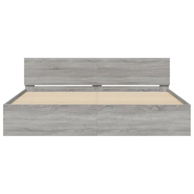 Cadre de lit avec LED sans matelas sonoma gris 200x200 cm