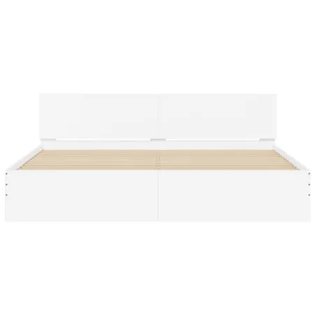 Cadre de lit avec LED sans matelas blanc 180x200 cm