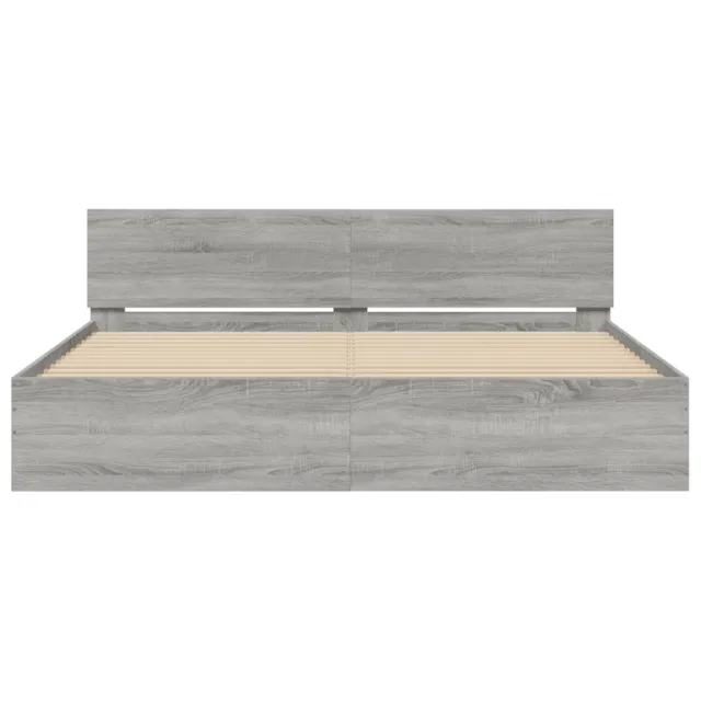 Cadre de lit avec LED sans matelas sonoma gris 180x200 cm