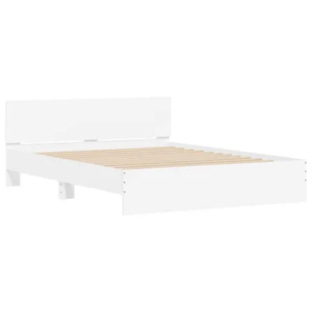Cadre de lit avec LED sans matelas blanc 160x200 cm
