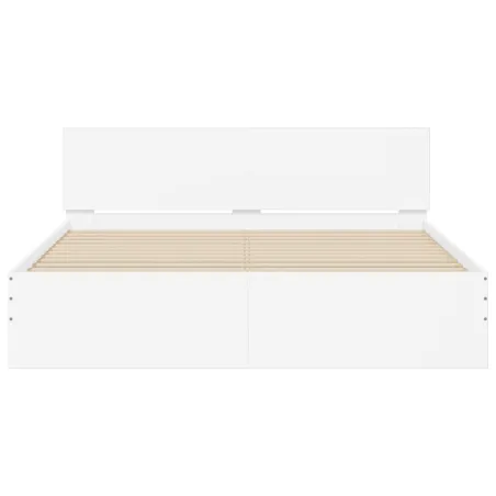 Cadre de lit avec LED sans matelas blanc 150x200 cm