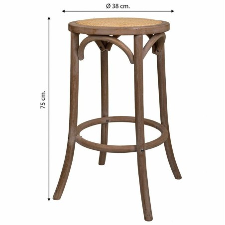 Taburete Alexandra House Living Marrón Ratán Madera de caucho 38 x 7