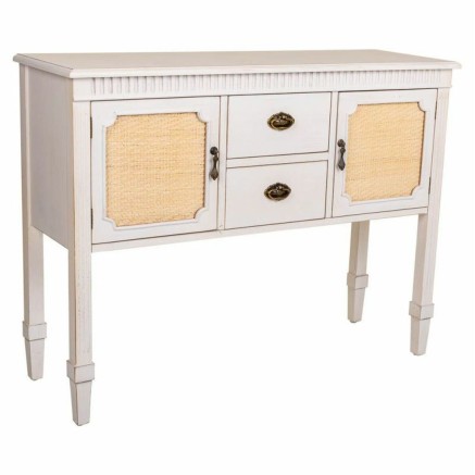 Aparador Alexandra House Living Blanco Ratán Madera de abeto 36 x 82