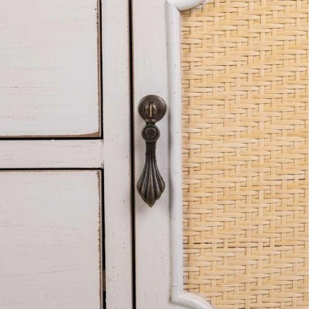 Anrichte Alexandra House Living Weiß Rattan Tannenholz 36 x 82 x 108 2