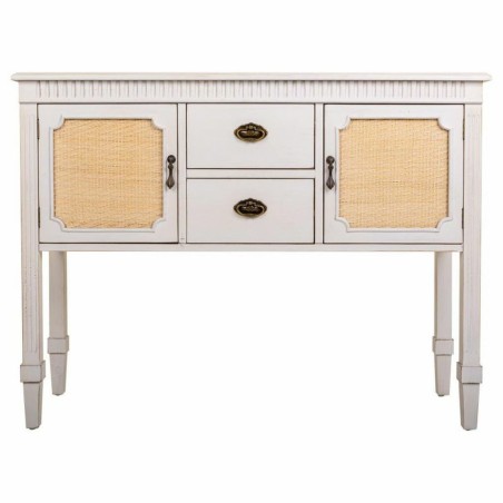 Sideboard Alexandra House Living White Rattan Fir wood 36 x 82 x 108 c