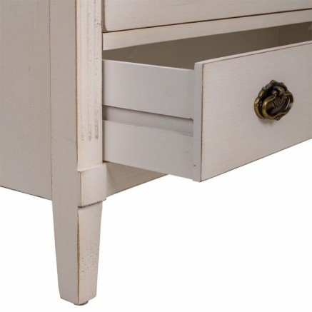 Cassettiera Alexandra House Living Bianco Rattan Legno di abete Legno 2