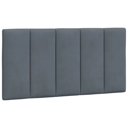 Coussin de tête de lit Hanko gris foncé 100 cm velours 2
