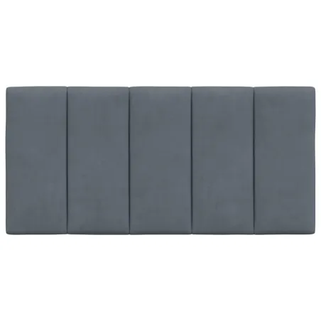 Coussin de tête de lit Hanko gris foncé 100 cm velours