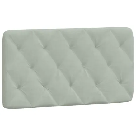 Coussin de tête de lit gris clair 100 cm velours 2