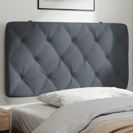 Coussin de tête de lit gris foncé 100 cm velours