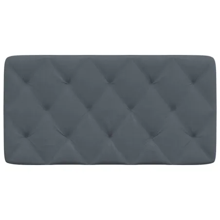 Coussin de tête de lit gris foncé 100 cm velours