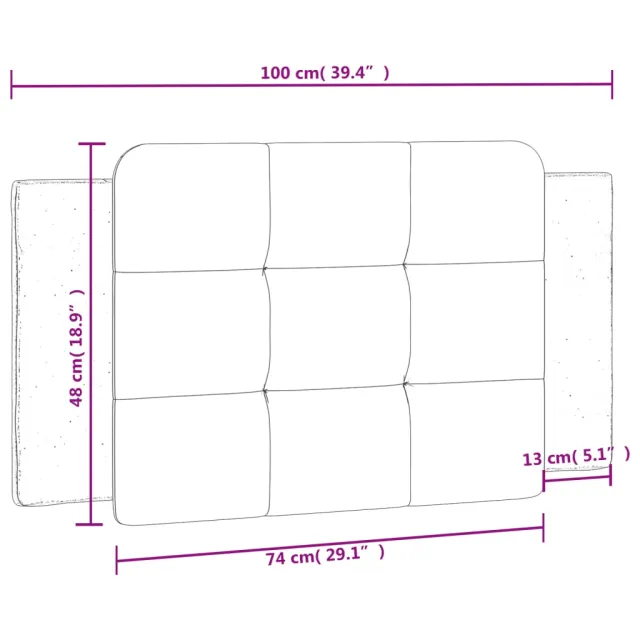 Coussin de tête de lit Zadar noir et blanc 100 cm similicuir