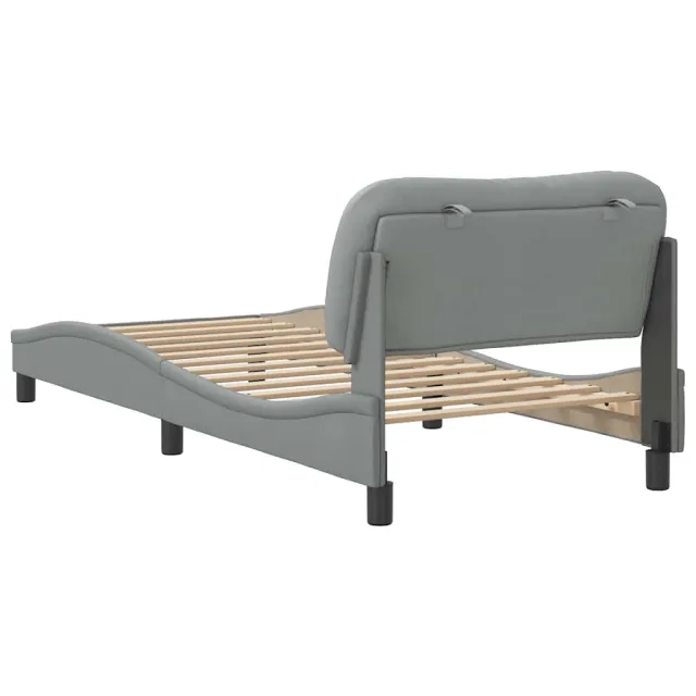 Cadre de lit sans matelas Hvar gris clair 80x200 cm tissu