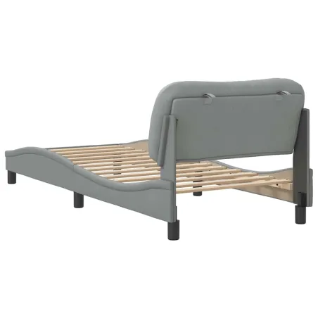 Cadre de lit sans matelas Hvar gris clair 80x200 cm tissu