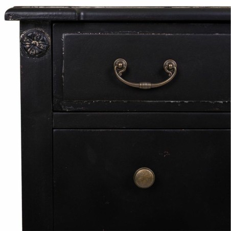 Cómoda Alexandra House Living Negro Ratán Madera de abeto Madera MDF