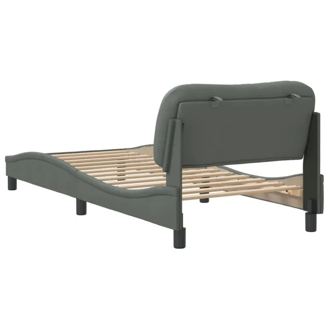 Cadre de lit sans matelas Hvar gris foncé 80x200 cm tissu