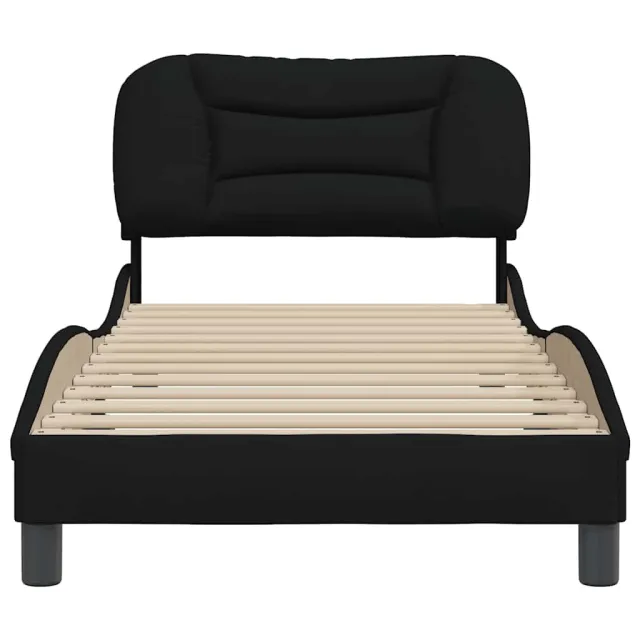 Cadre de lit sans matelas Hvar noir 80x200 cm tissu