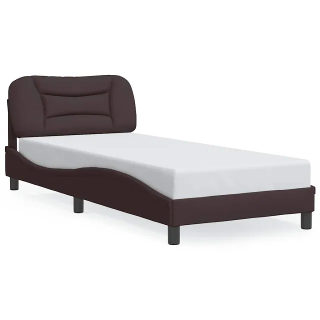 Cadre de lit sans matelas Hvar marron foncé 80x200 cm tissu