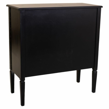 Kommode Alexandra House Living Schwarz Rattan Tannenholz Holz MDF 38 x