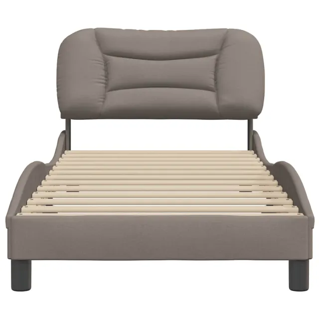 Cadre de lit sans matelas Hvar taupe 80x200 cm tissu