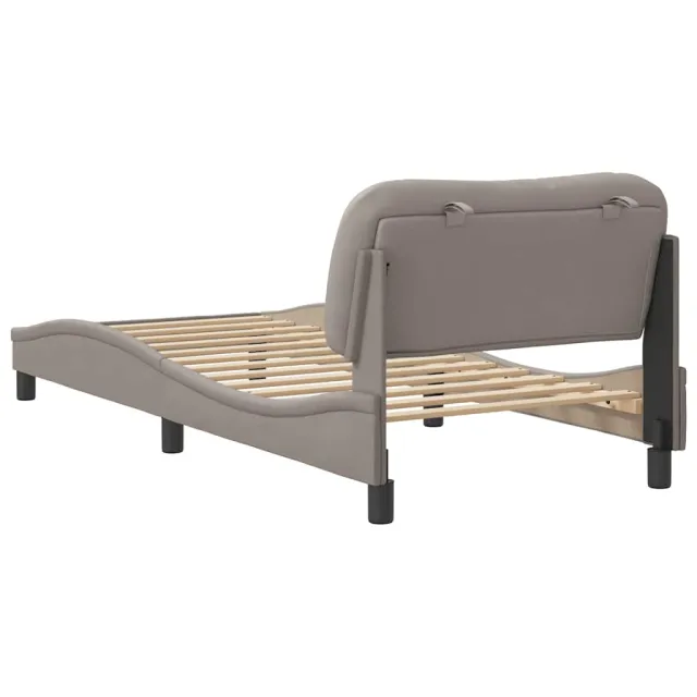 Cadre de lit sans matelas Hvar taupe 80x200 cm tissu