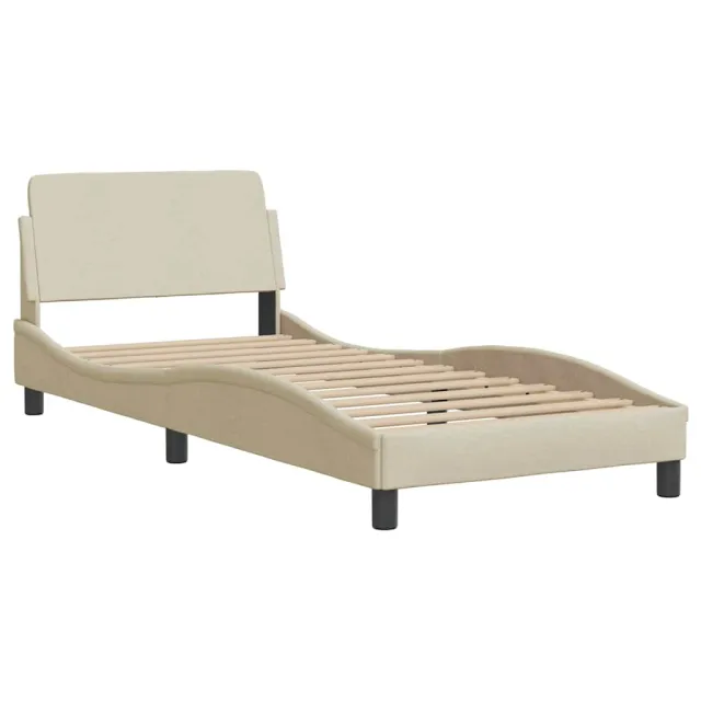 Cadre de lit sans matelas Hvar crème 80x200 cm tissu