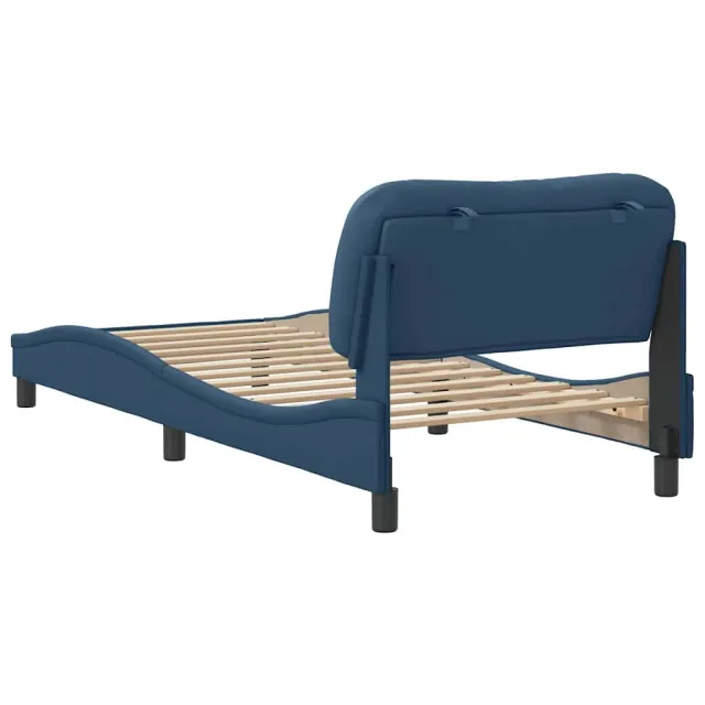 Cadre de lit sans matelas Hvar bleu 80x200 cm tissu