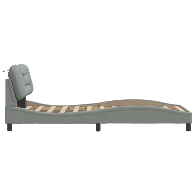 Cadre de lit sans matelas Hvar gris clair 90x190 cm tissu