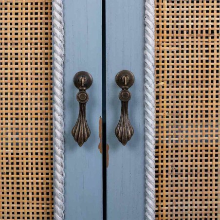 Armario Alexandra House Living Azul Ratán Madera de abeto Madera MDF