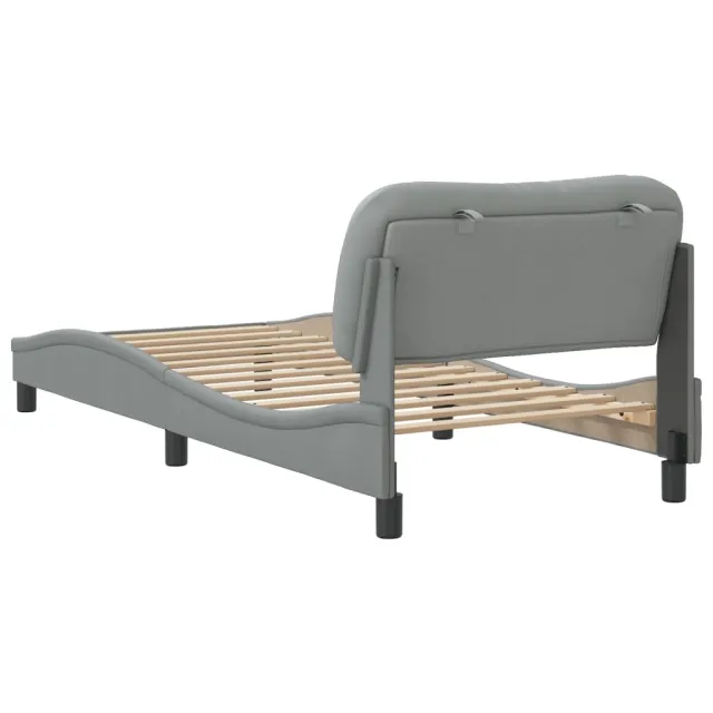 Cadre de lit sans matelas Hvar gris clair 90x200 cm tissu