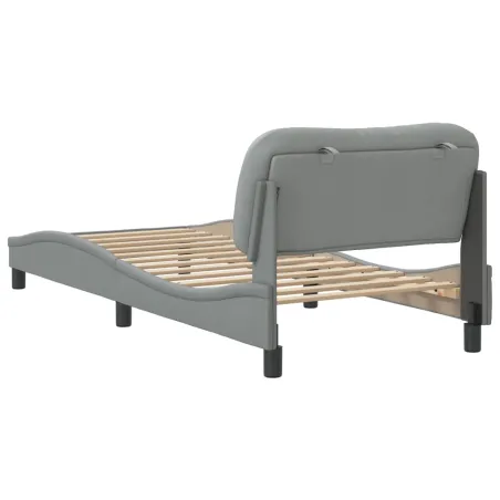 Cadre de lit sans matelas Hvar gris clair 90x200 cm tissu