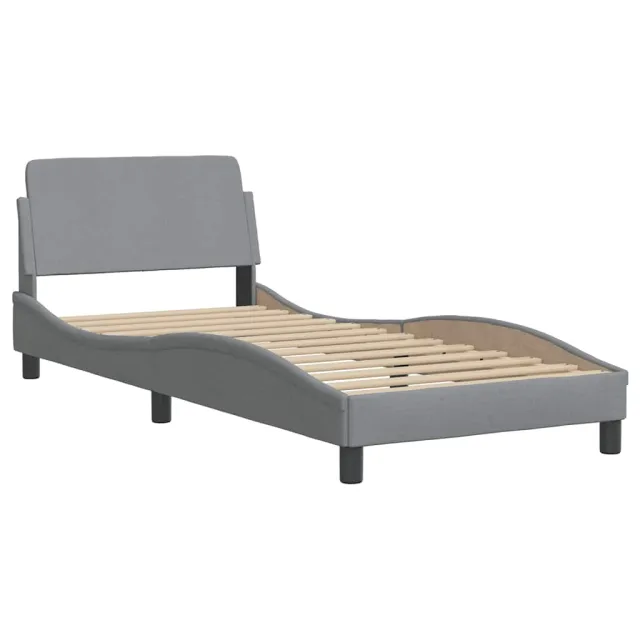 Cadre de lit sans matelas Hvar gris clair 90x200 cm tissu