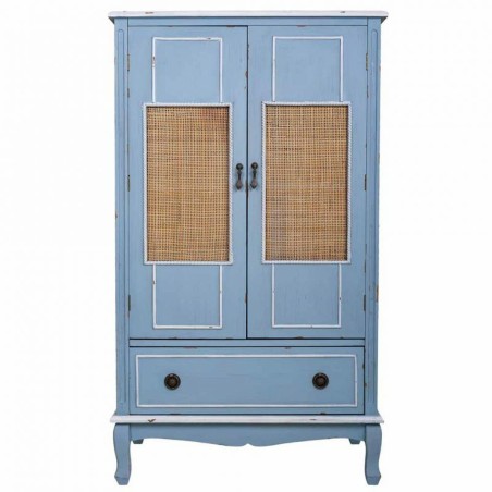 Armario Alexandra House Living Azul Ratán Madera de abeto Madera MDF