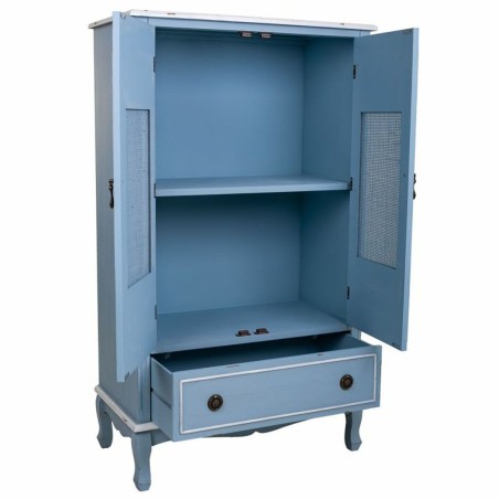 Schrank Alexandra House Living Blau Rattan Tannenholz Holz MDF 42 x 13