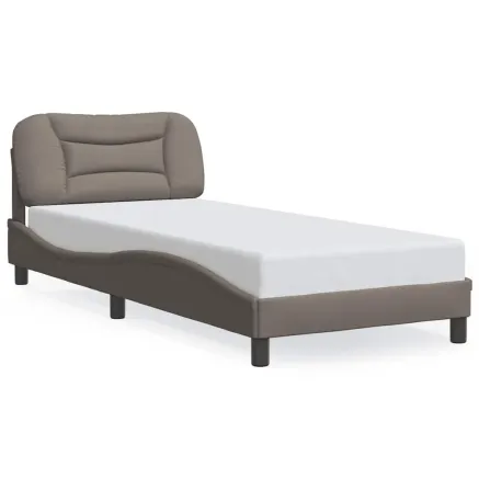 Cadre de lit sans matelas Hvar taupe 90x200 cm tissu 2
