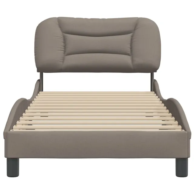 Cadre de lit sans matelas Hvar taupe 90x200 cm tissu