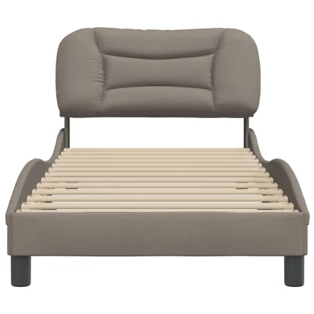 Cadre de lit sans matelas Hvar taupe 90x200 cm tissu