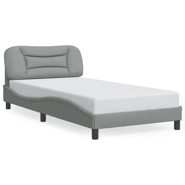 Cadre de lit sans matelas Hvar gris clair 100x200 cm tissu