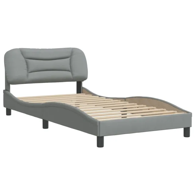 Cadre de lit sans matelas Hvar gris clair 100x200 cm tissu
