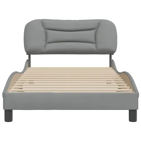 Cadre de lit sans matelas Hvar gris clair 100x200 cm tissu